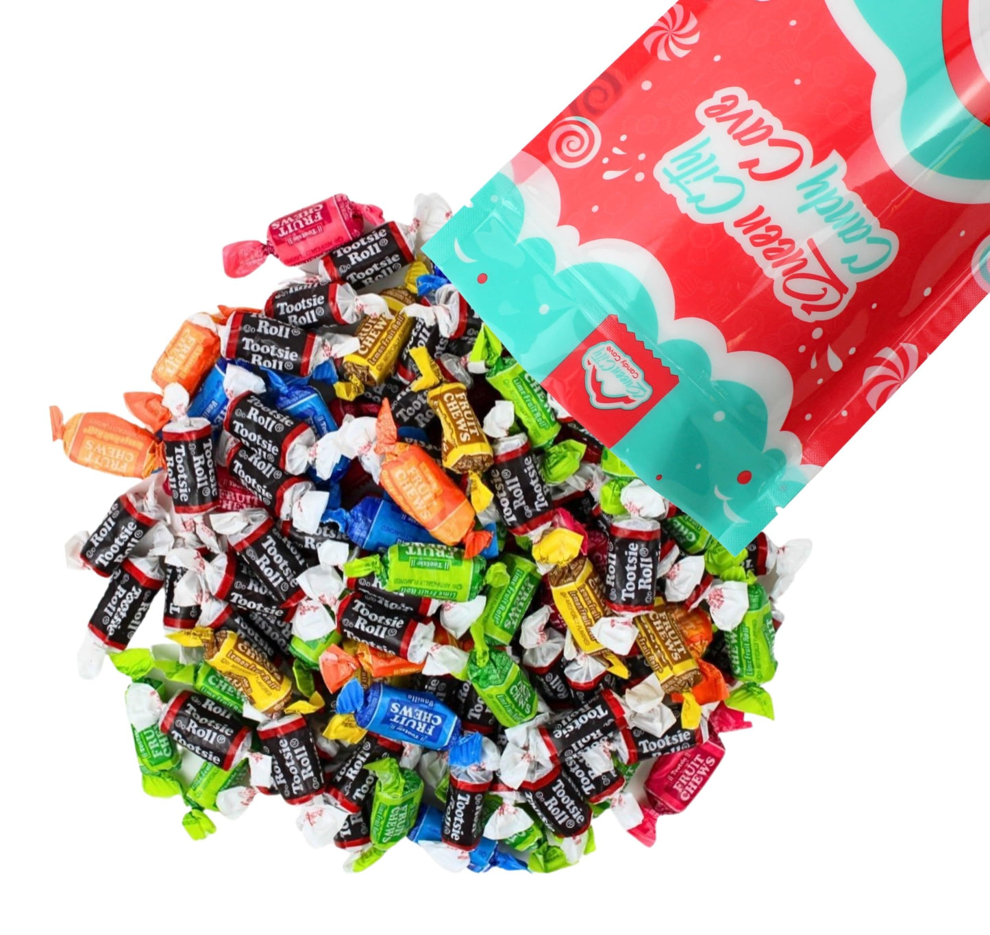 QUEEN CITY CANDY CAVE Assorted Flavored Mini Tootsie Rolls, Individually Wrapped, 5 Pound Bulk Candy