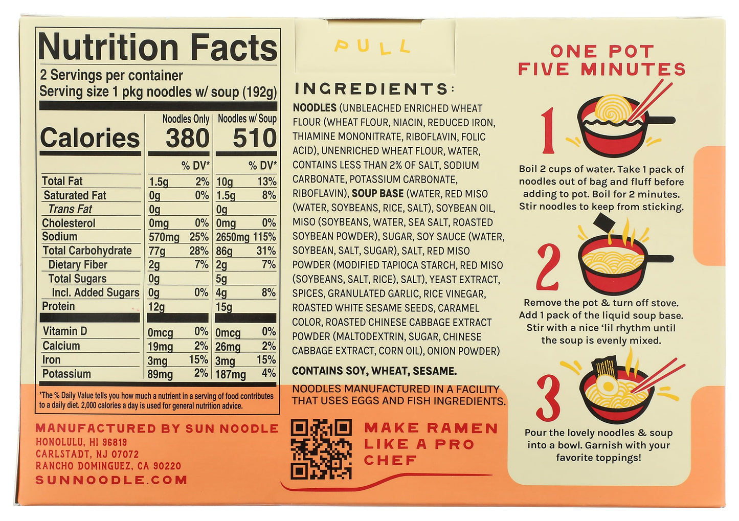 Sun Noodle Miso Ramen Soup Mix, 13.5 Oz
