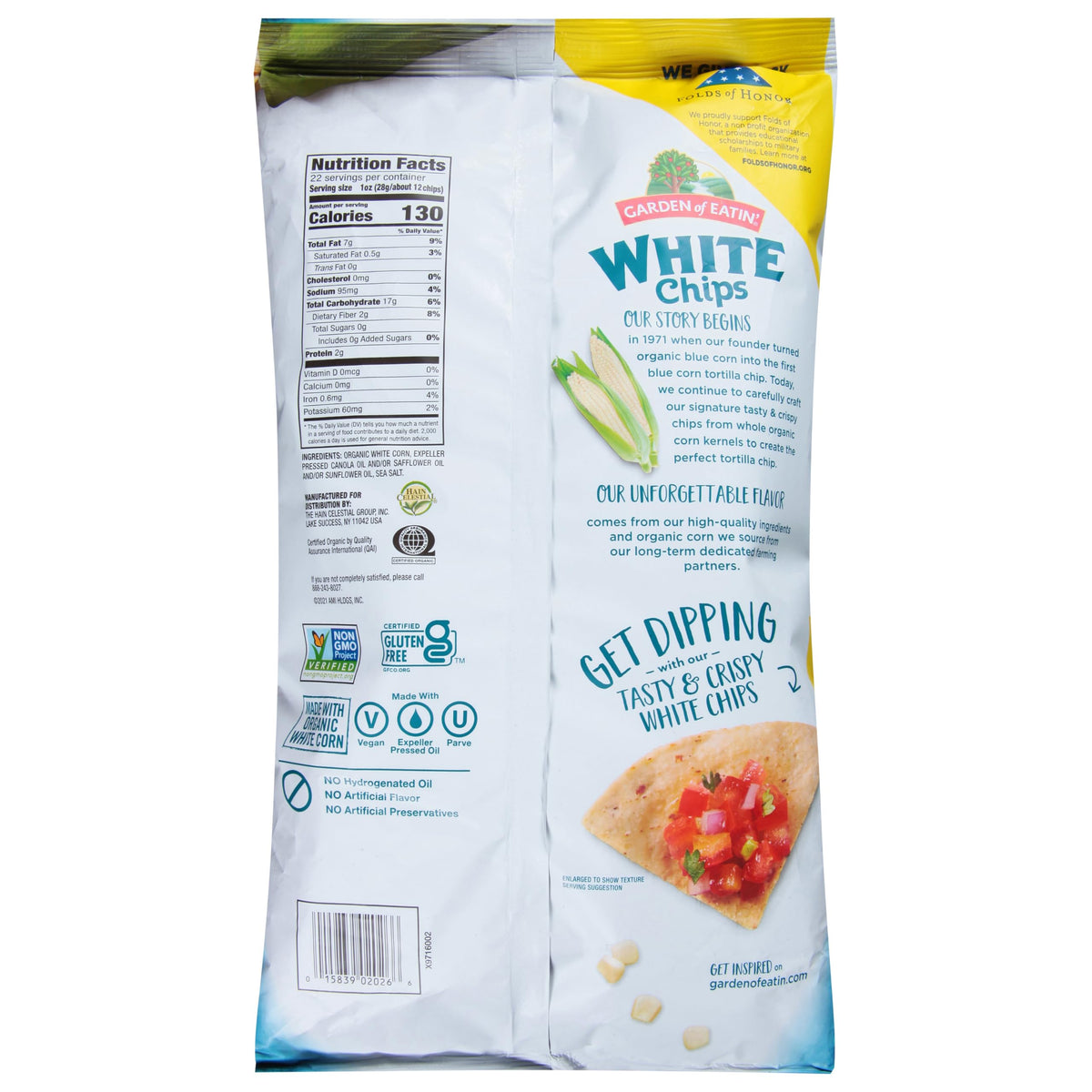 Garden Of Eatin' Corn Tortilla Chips, White Chips, 22 Oz