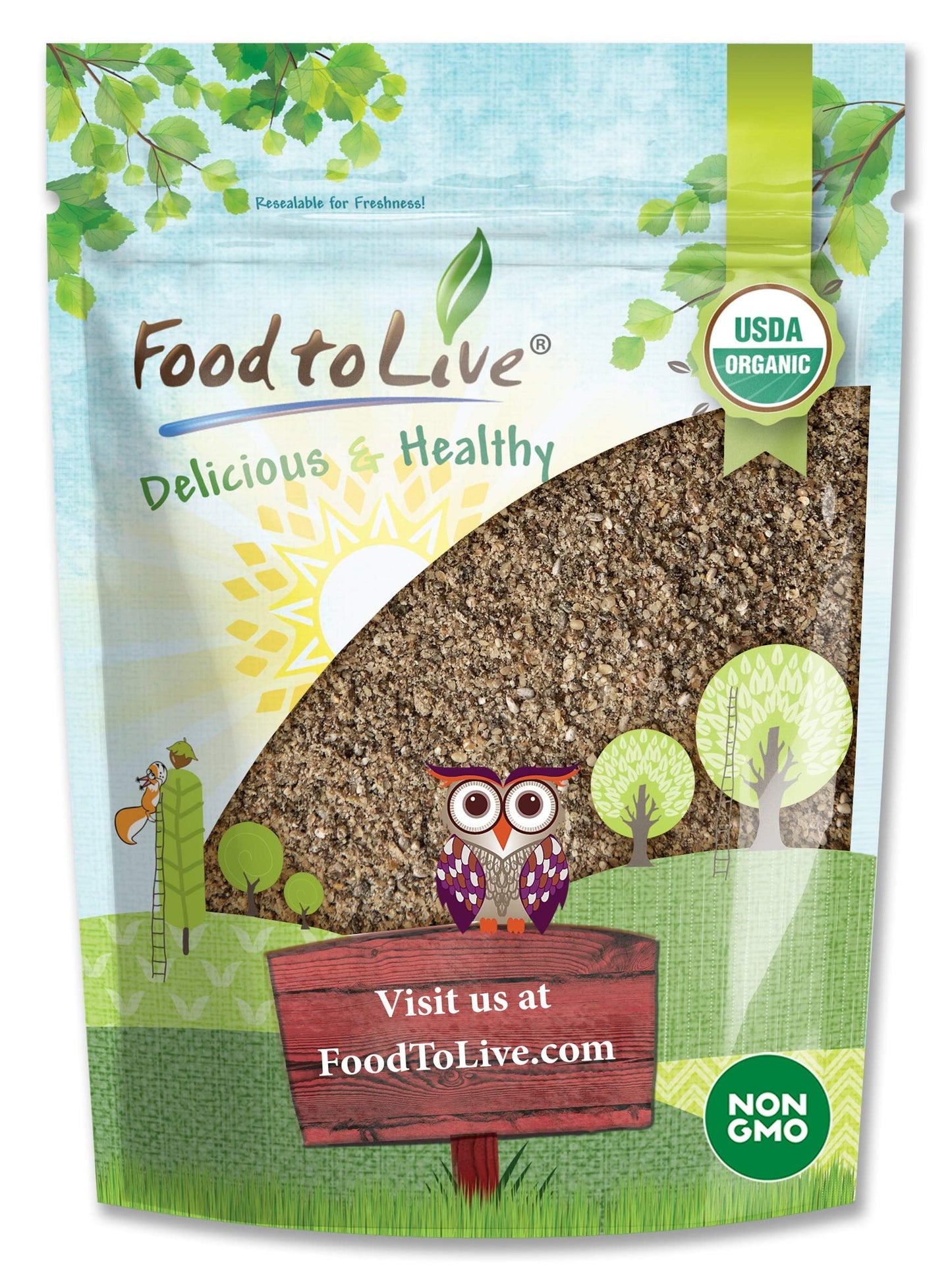 Food to Live Organic Chia Seeds Powder, 2 Pounds Non-GMO Meal, Ground Raw, Cold Milled, Kosher, Vegan, Bulk. Rich in Omega-3, Fi