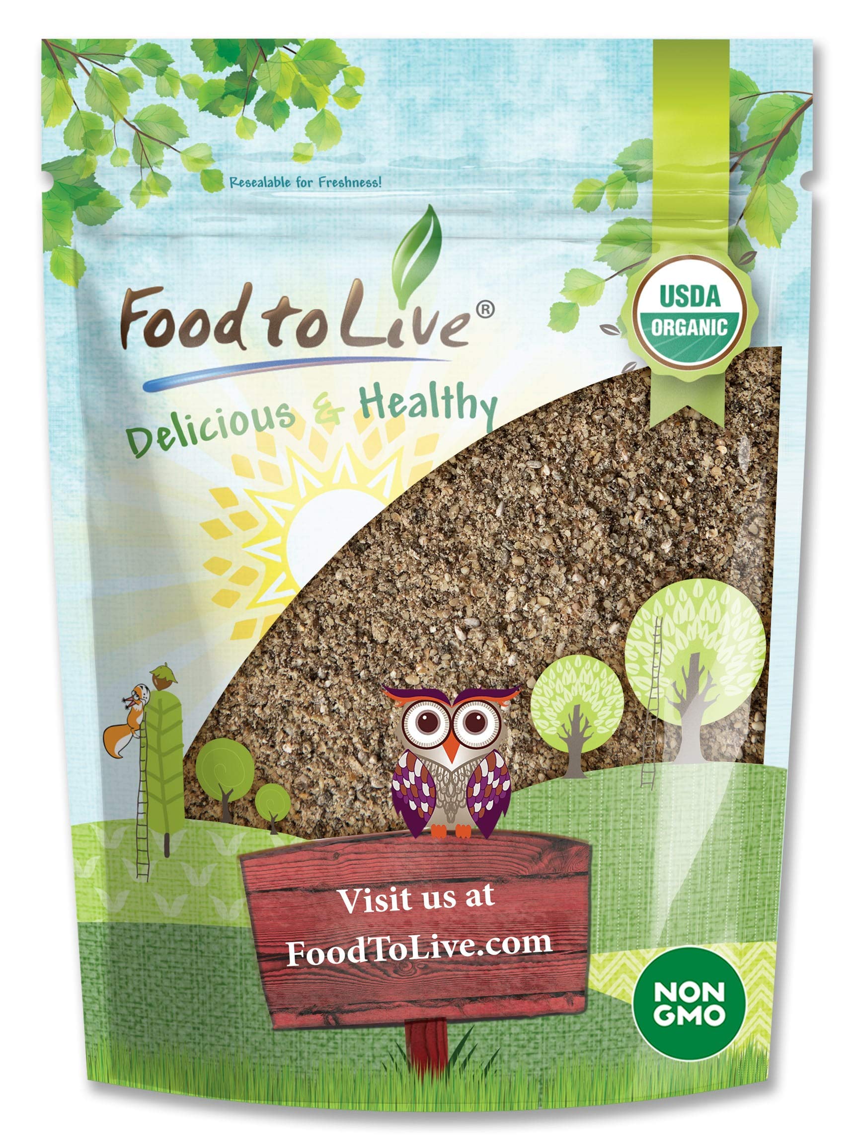 Food to Live Organic Chia Seeds Powder, 2 Pounds Non-GMO Meal, Ground Raw, Cold Milled, Kosher, Vegan, Bulk. Rich in Omega-3, Fi