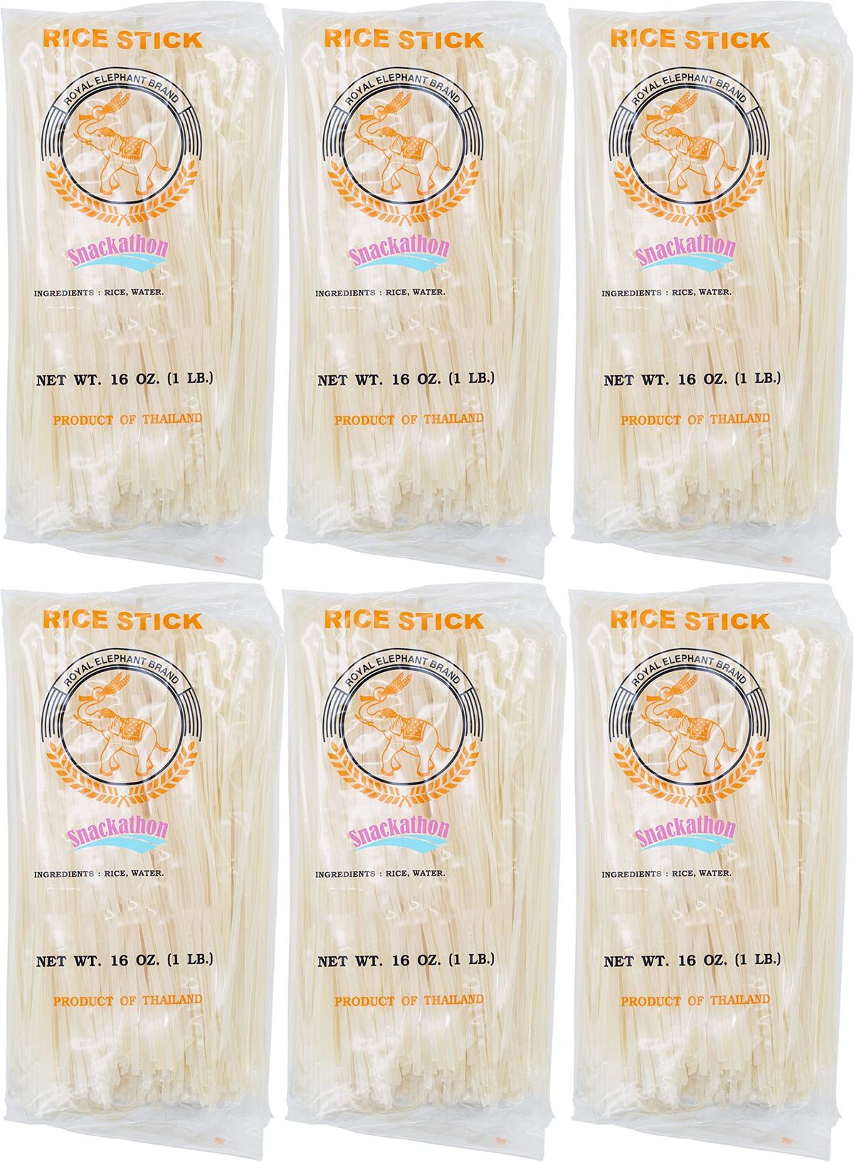 Rice Stick Noodles For Stir Fry  3Mm Width  16 Ounce Each  Pack Of 6
