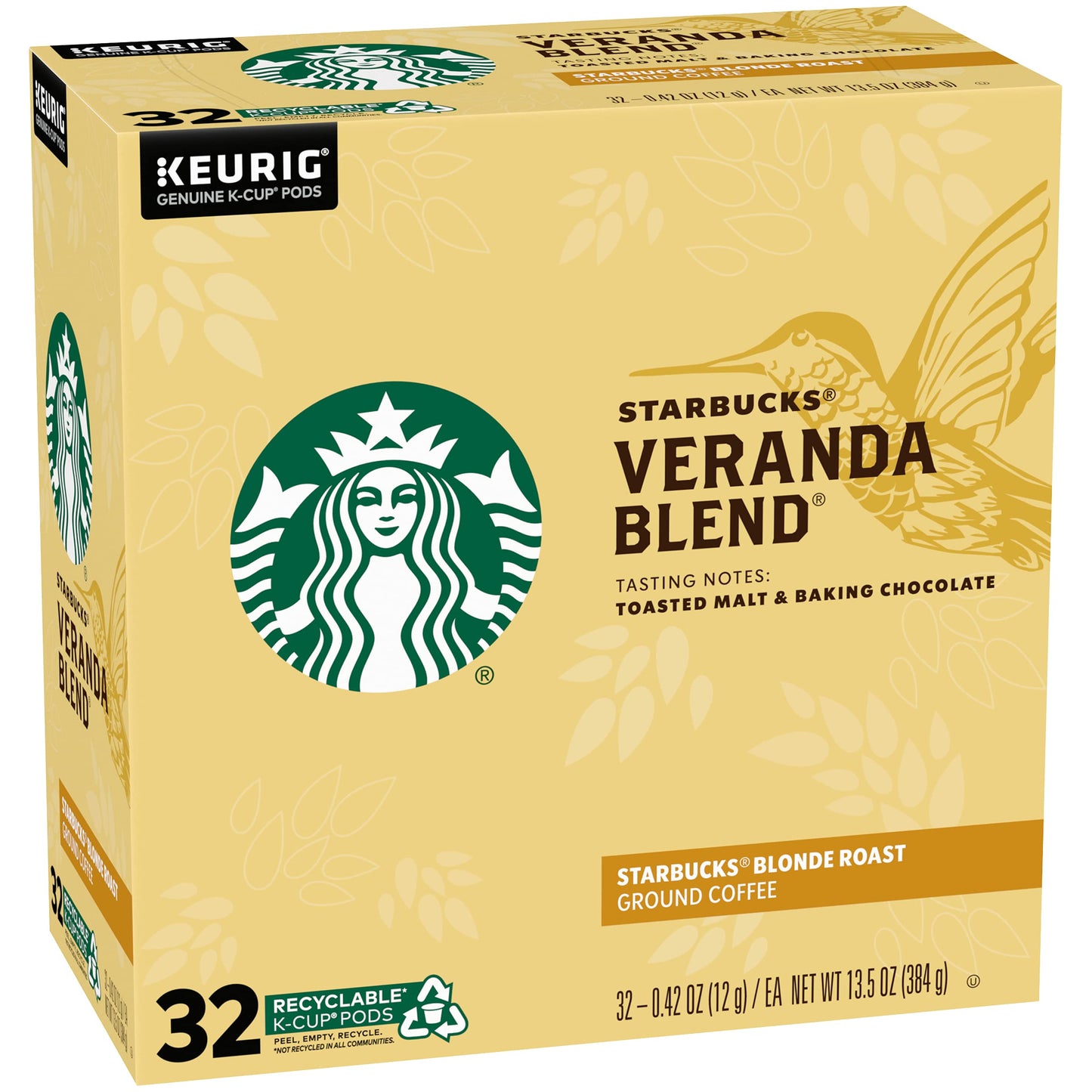 Starbucks Veranda Blend Single Serve compact pieces for Keurig, 96 Count, Pack of 1