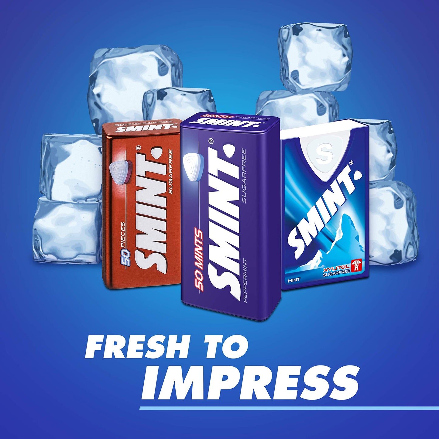 Smint Mints Peppermint, Sugar Free, 12 Packs with 50 Mints