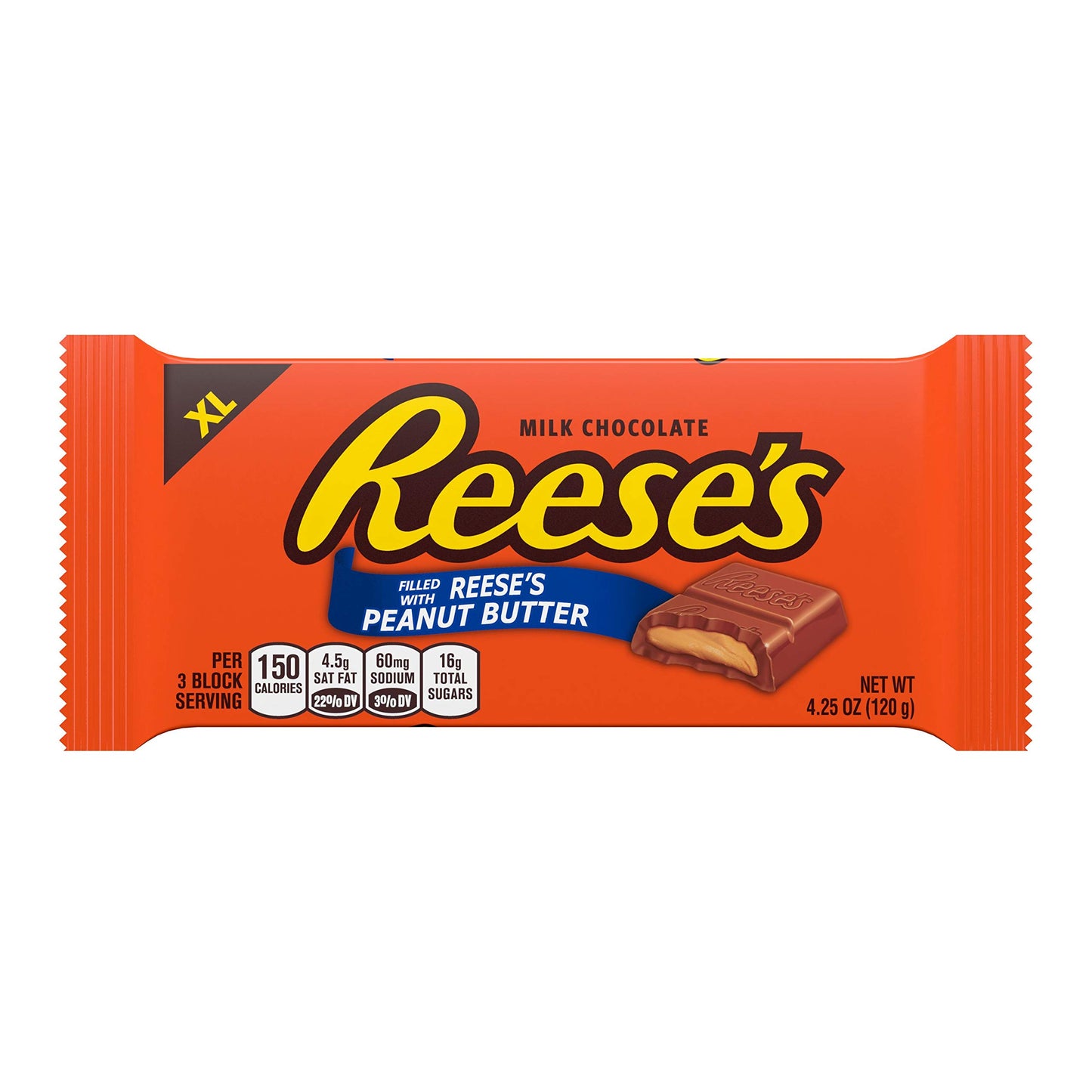 Reese'S Milk Chocolate Peanut Butter Xl, Candy Bars, 4.25 Oz (12 Count, 12 Pieces)
