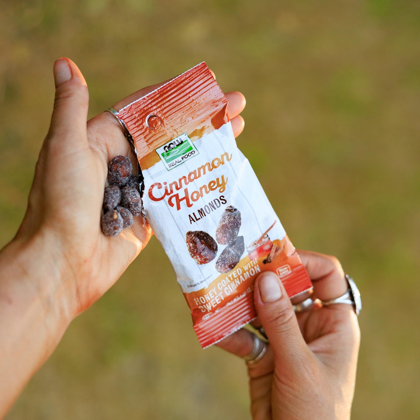 NOW Foods Cinnamon Honey Coated Almonds, Crafted in Small Batches, 10 Packets, Model NOW07044