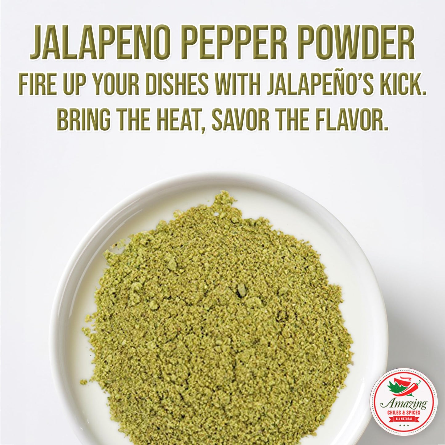 Jalapeno Powder Seasoning 8Oz - Natural And Premium. Great For Chili, Salsa, Spice Blends, Stews, Tacos, Corn Bread. Medium To H