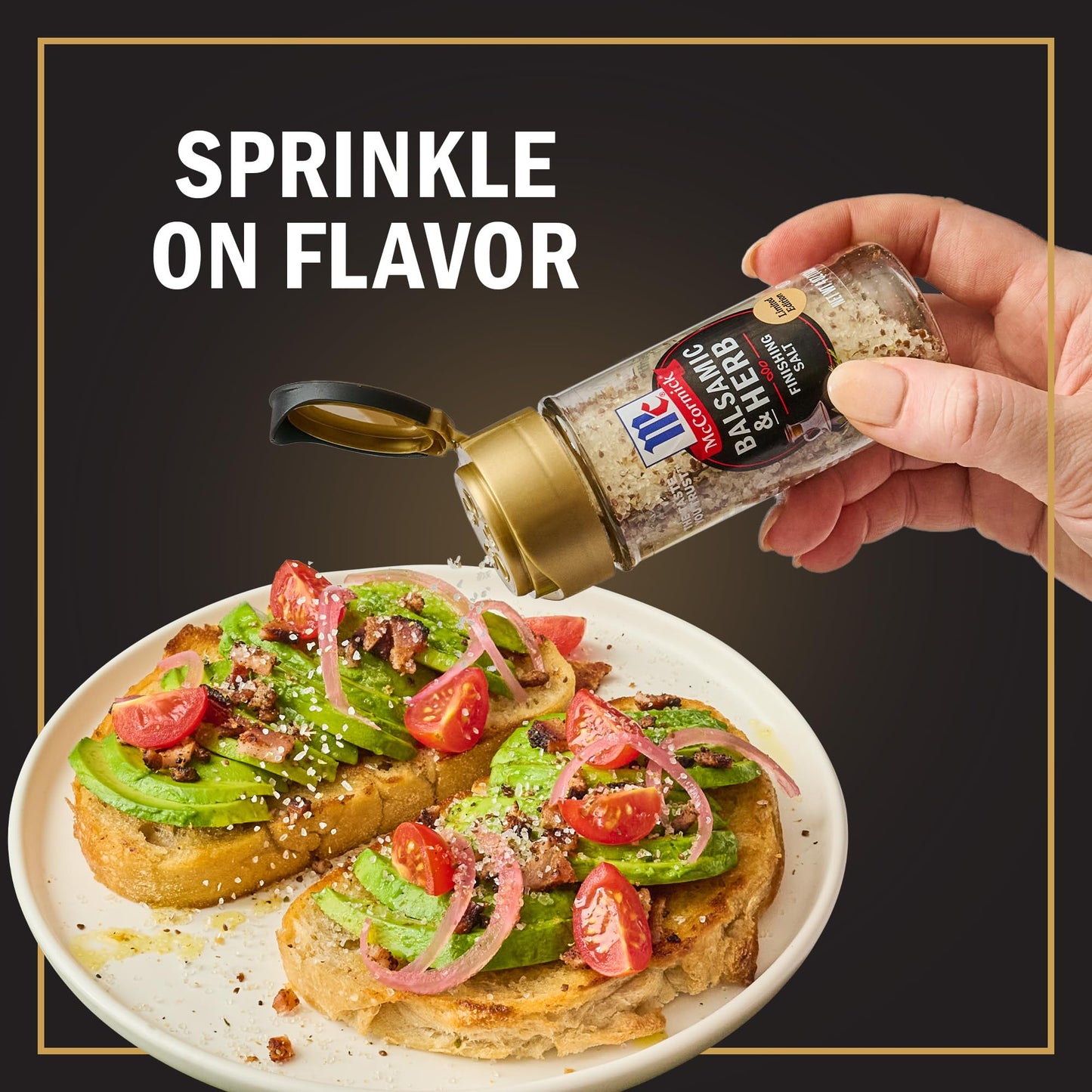 McCormick Finishing Salt, Balsamic & Herb, 4 oz, Ideal for Caprese Salad, Pork, Chicken, Olive Oil, Pasta, and More