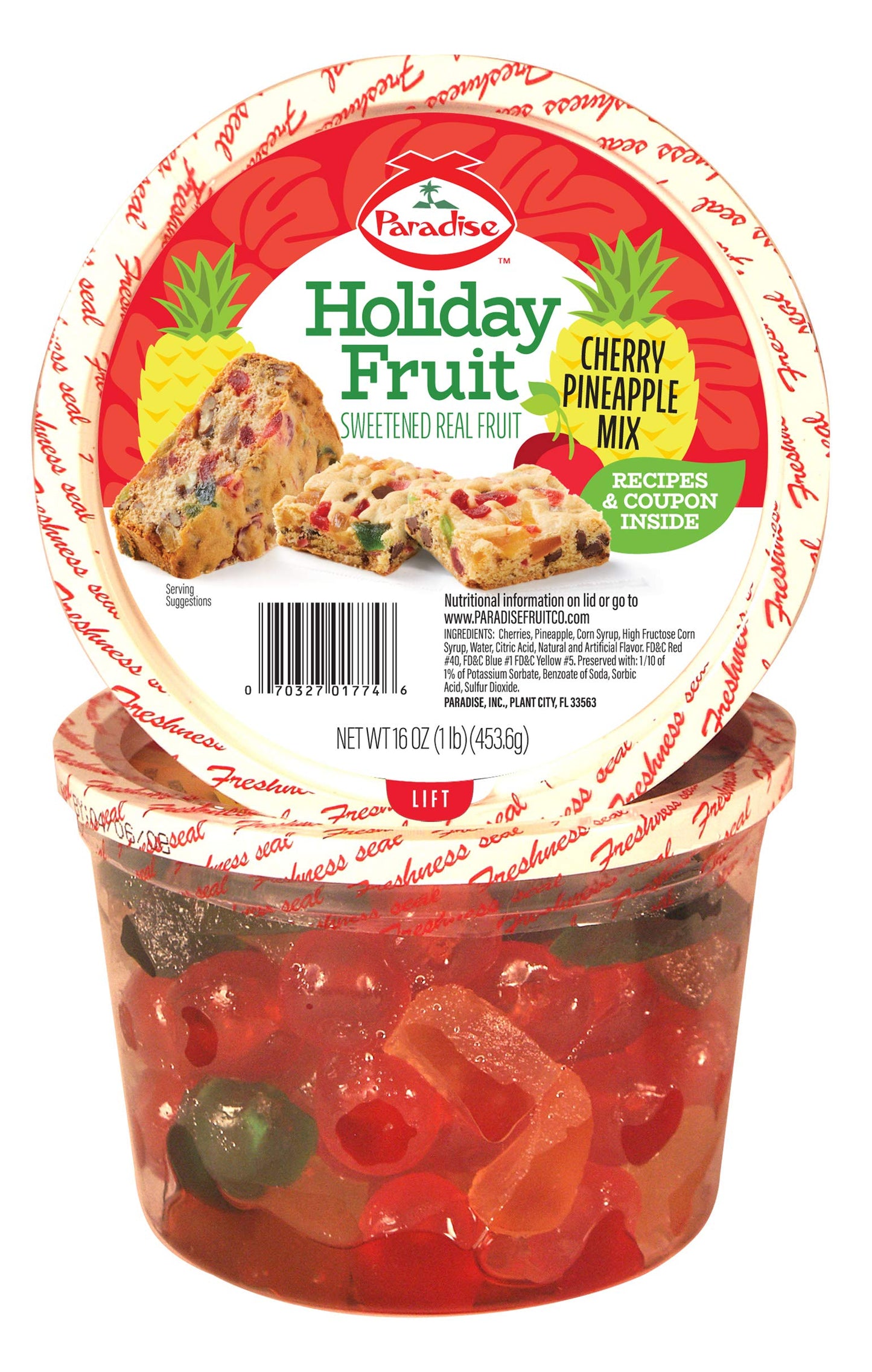 Paradise Mix Whole, Cherry-Pineapple, 16 Ounce (Pack of 1)