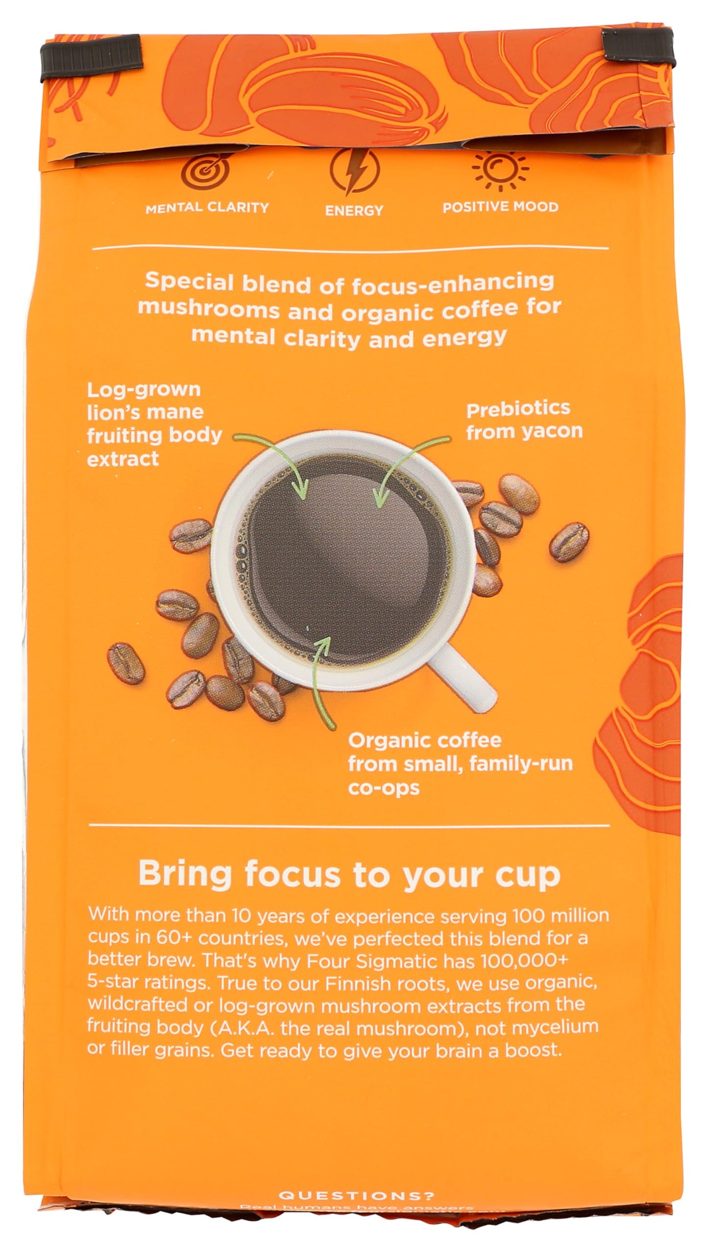 FOUR SIGMATIC Organic Focus Half Caf Ground Coffee  10 OZ