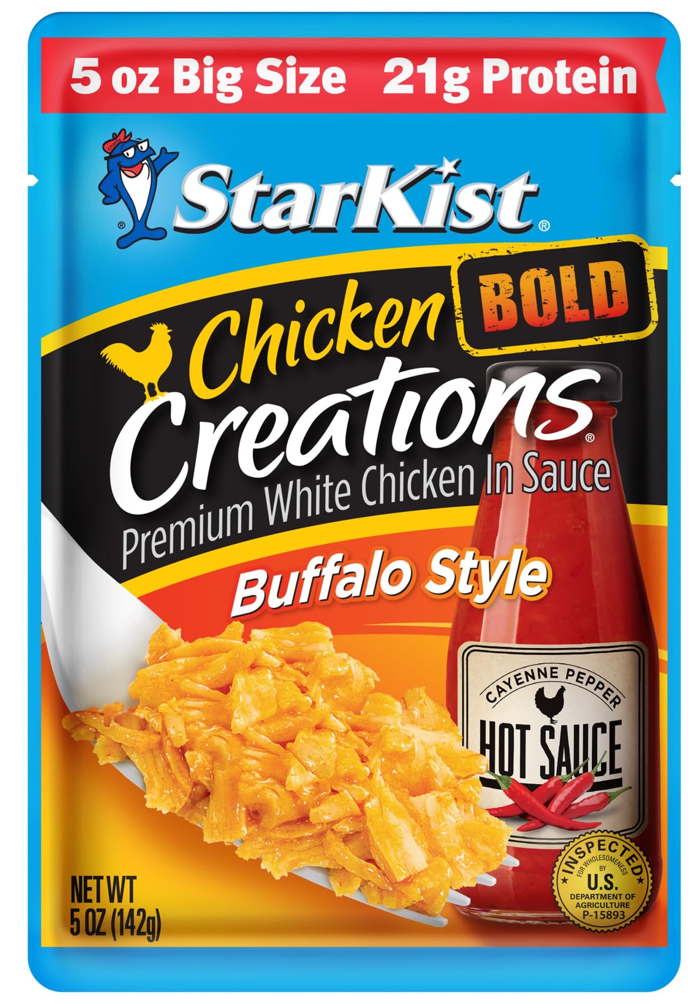 Starkist Chicken Creations Big Size Bold Buffalo  5 Oz Pouch (1 Pack) Ready To Eat Top-Grade White Meat Chicken  21G Protein Per Serving  Gluten Free  Perfect For Salads  Meals And Snacks