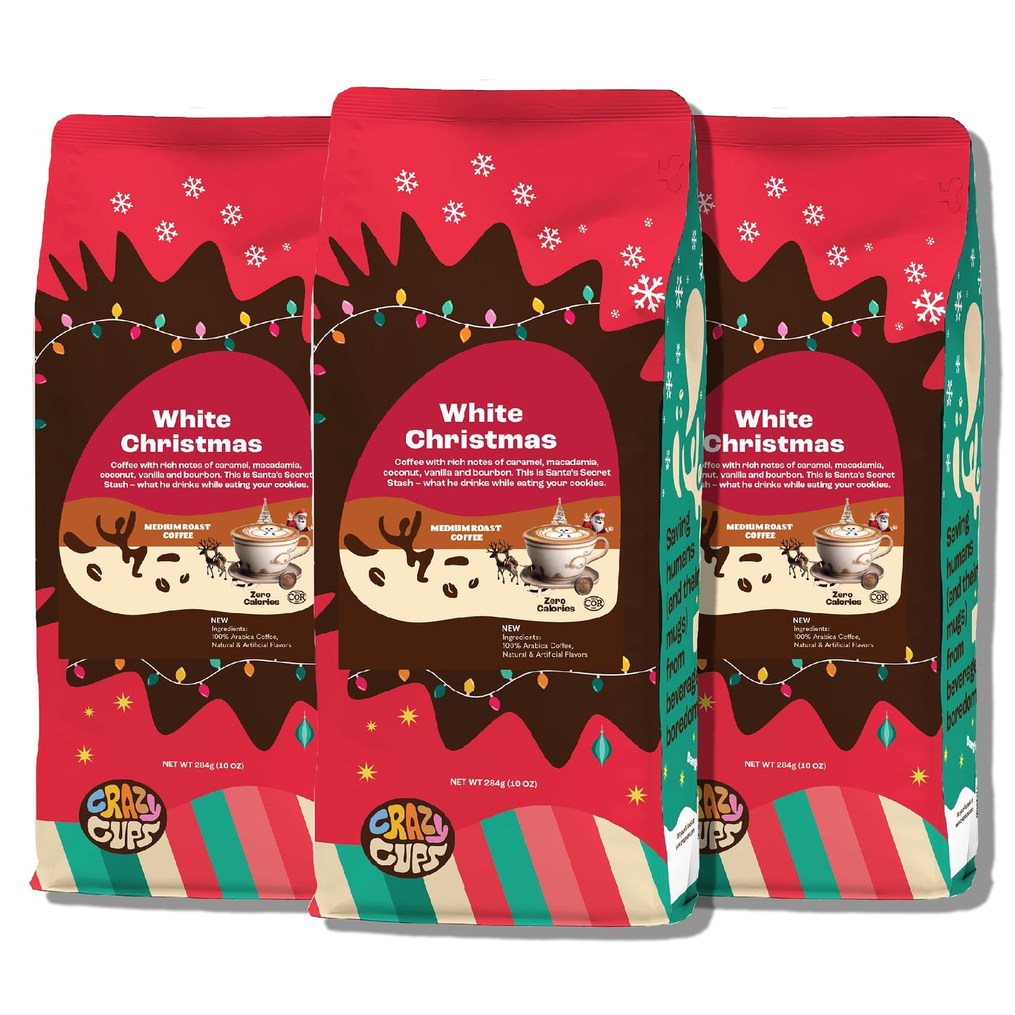 Crazy Cups White Christmas 3 X 10 Oz