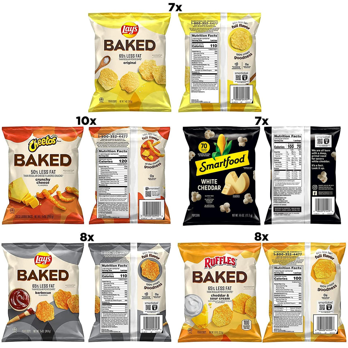Frito-Lay Baked & Popped Mix Variety Pack, (Pack of 40)