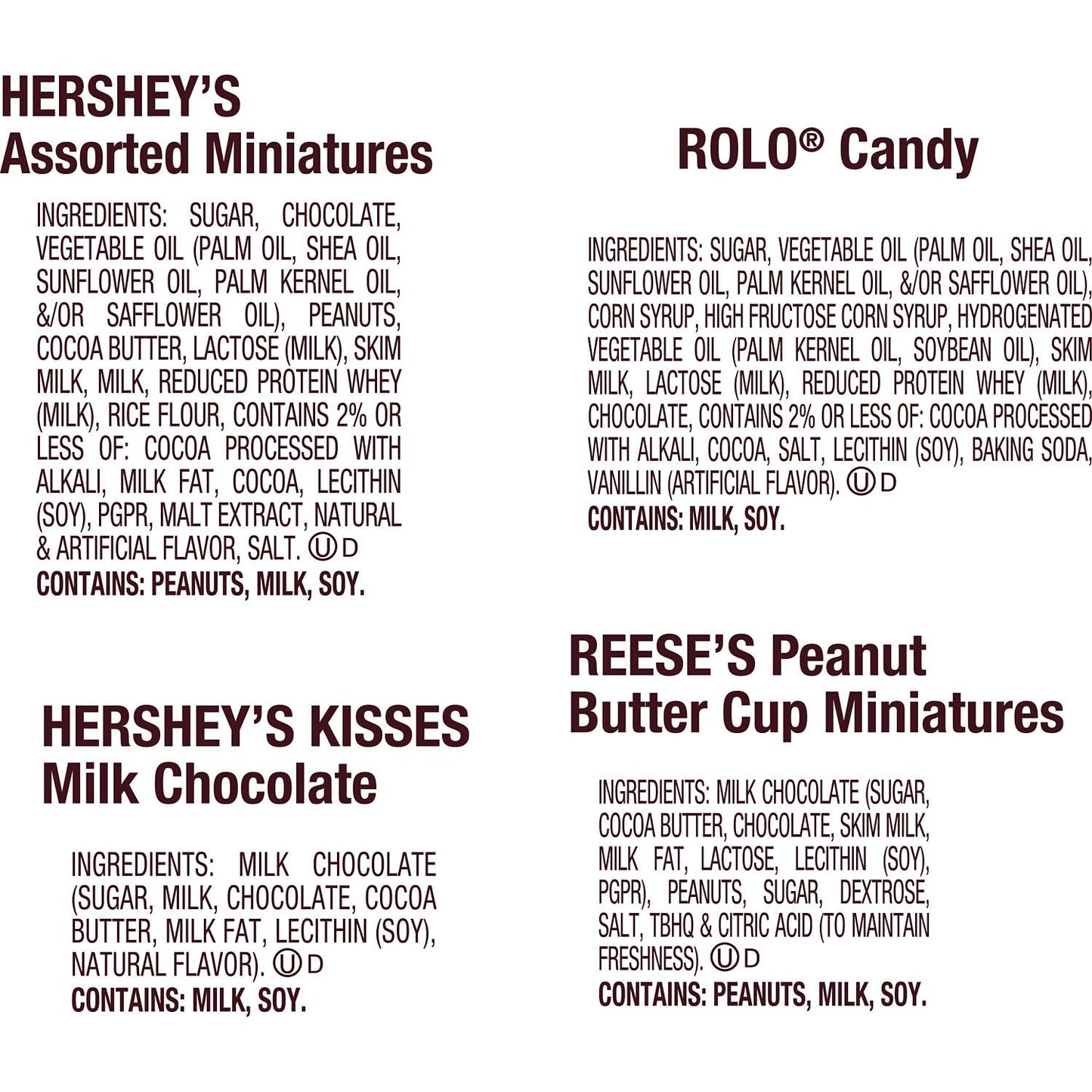 HERSHEYS  REESES and ROLO Assorted Chocolate Flavored  Christmas Candy Bulk Bag  34.2 oz