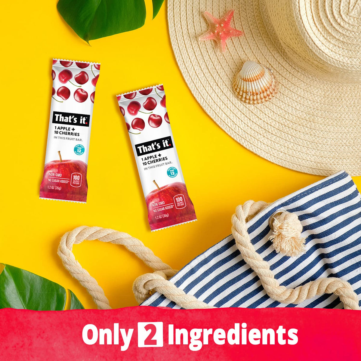 Thats it. Apple + Cherry 100% Natural Real Fruit Bar, Best High Fiber Vegan, Gluten Free Healthy Snack, Paleo for Children & Ad