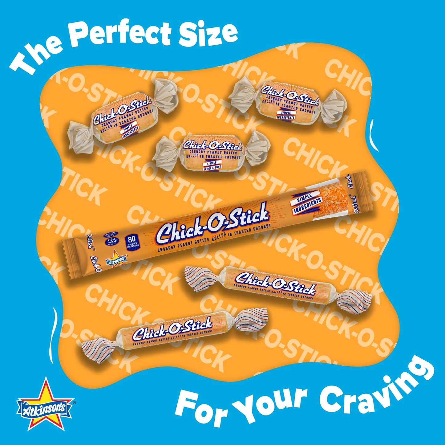Atkinson Sugar Free Chick-O-Stick  12 Pieces  3.75 Ounce Bags  No Trans Fat  Peanut Butter and Coconut Candy