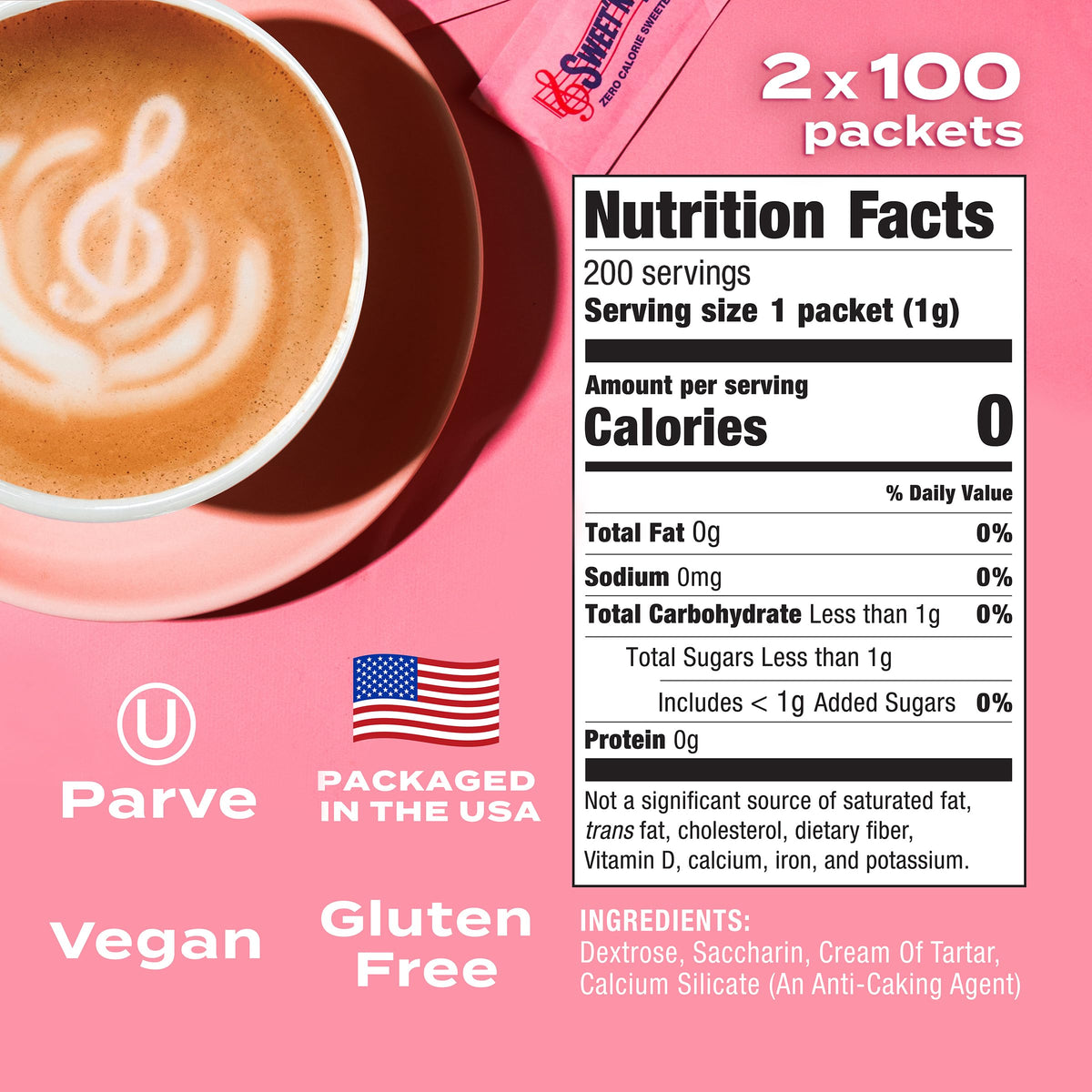 Sweet'N Low Zero-Calorie Sweetener | Contains Saccharin, Sugar Substitute, Keto, Vegan, Gluten-Free | Great For Cooking, Baking,