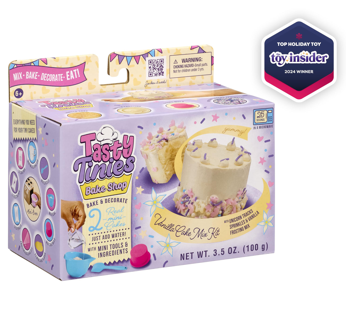 Goliath Tasty Tinies Bake Shop Vanilla Cake Mix Kit with Unicorn Tracks Sprinkles & Vanilla Frosting Mix | Bake & Decorate 2 Rea