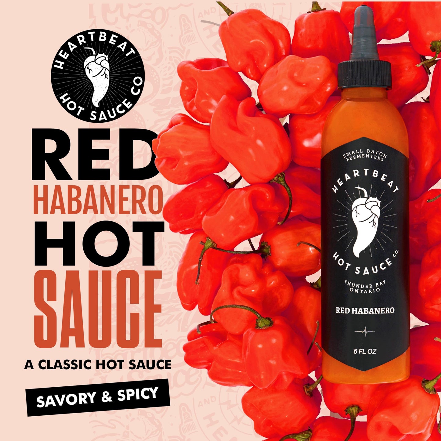 Heartbeat Hot Sauce Co. Red Habanero Sauce, 6 Fl Oz, Model 0627843866251