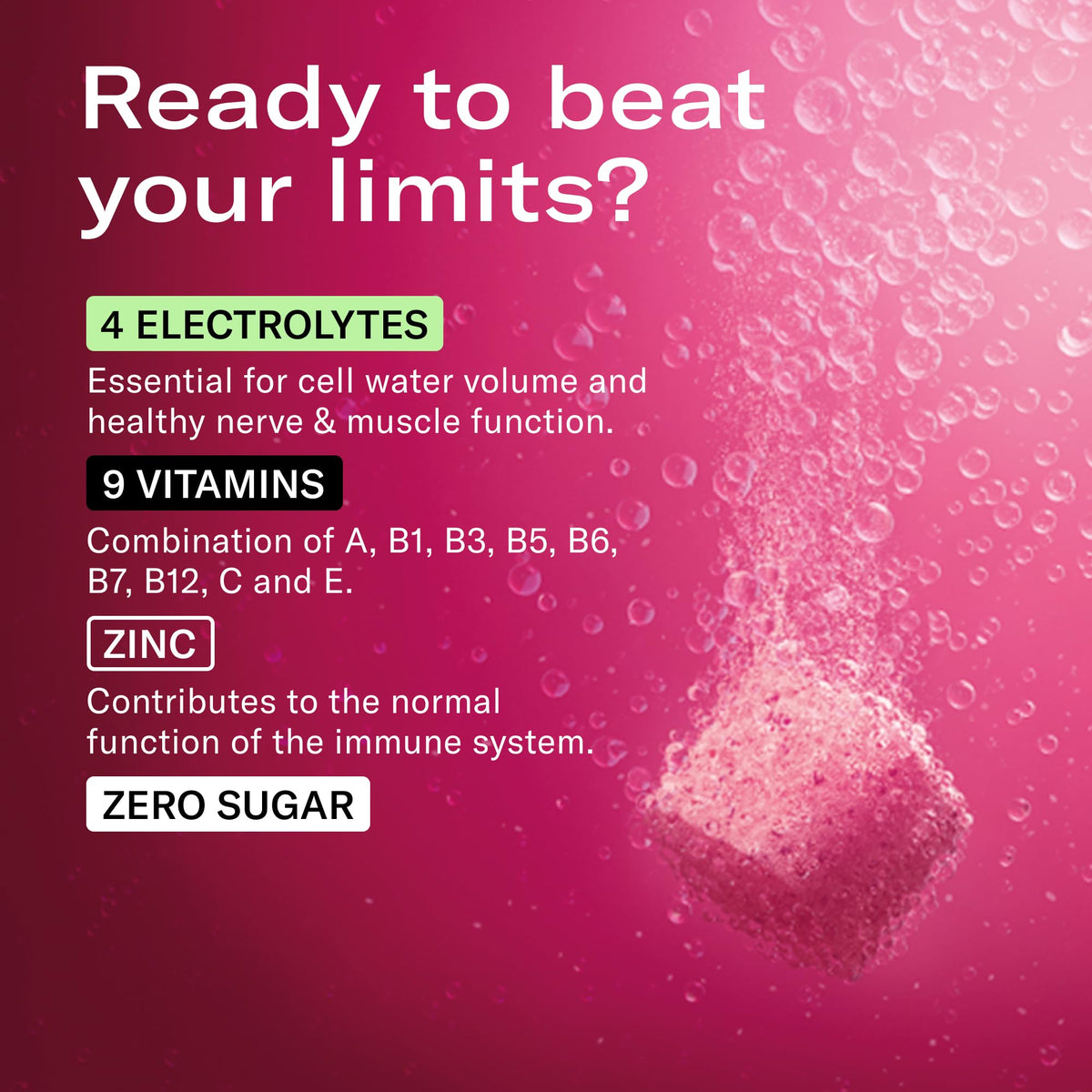Waterdrop Electrolyte Cubes, Berry Flavor, Zinc, 9 Vitamins & 5 Electrolytes, On The Go Water Enhancer for Still & Sparkling Wat