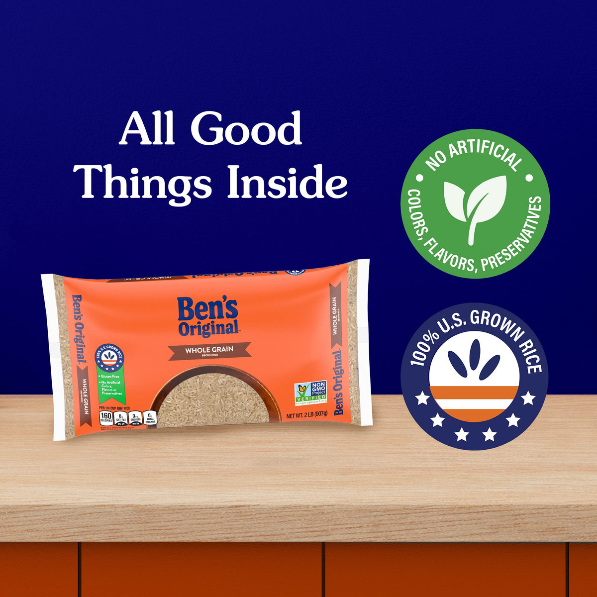 BENS ORIGINAL Whole Grain Brown Rice, 2 lb Bag (Pack of 3)