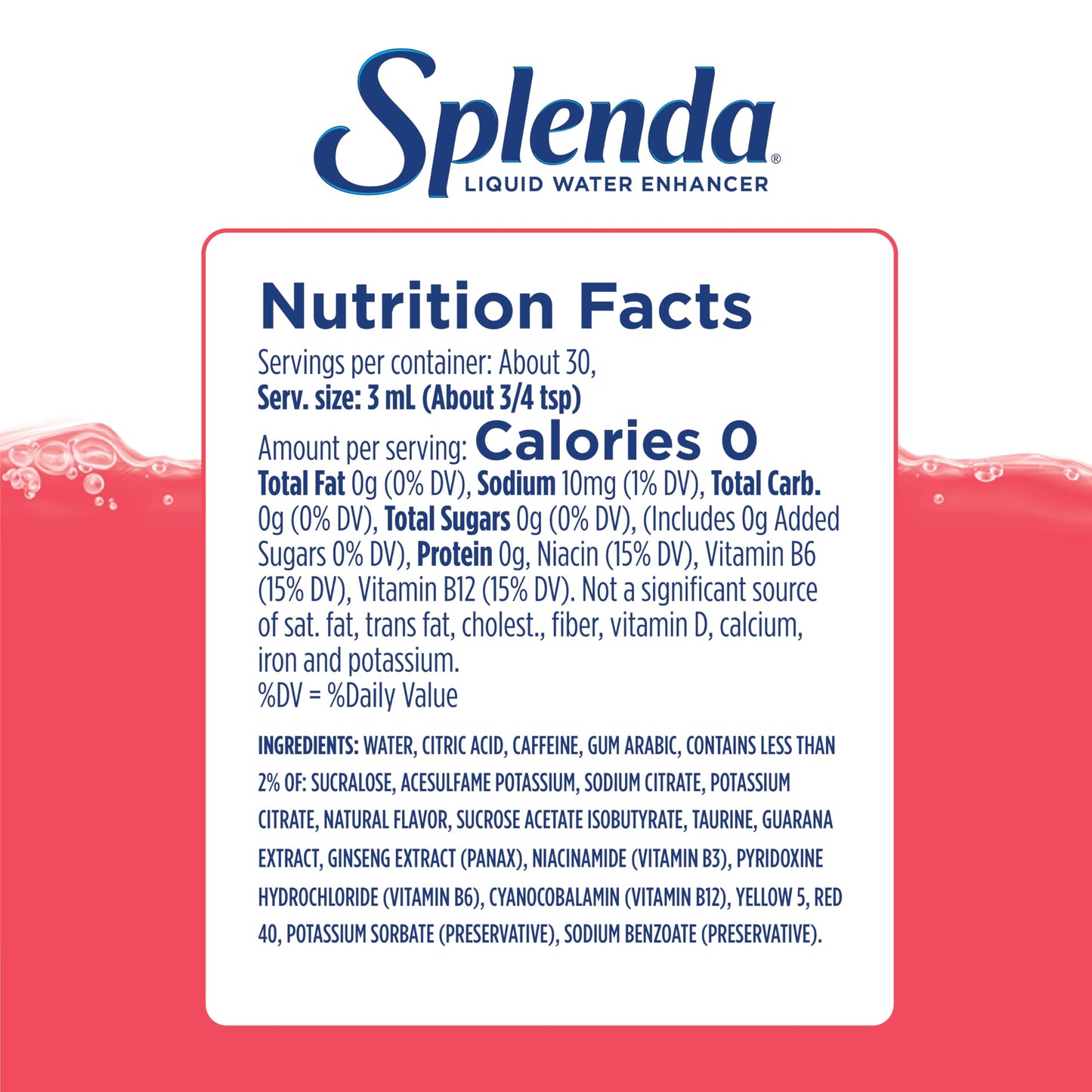 SPLENDA Energy Liquid Water Enhancer Drops, Sugar Free, Zero Calorie, Strawberry Pineapple, 3.11 Fl Oz (Pack of 2)