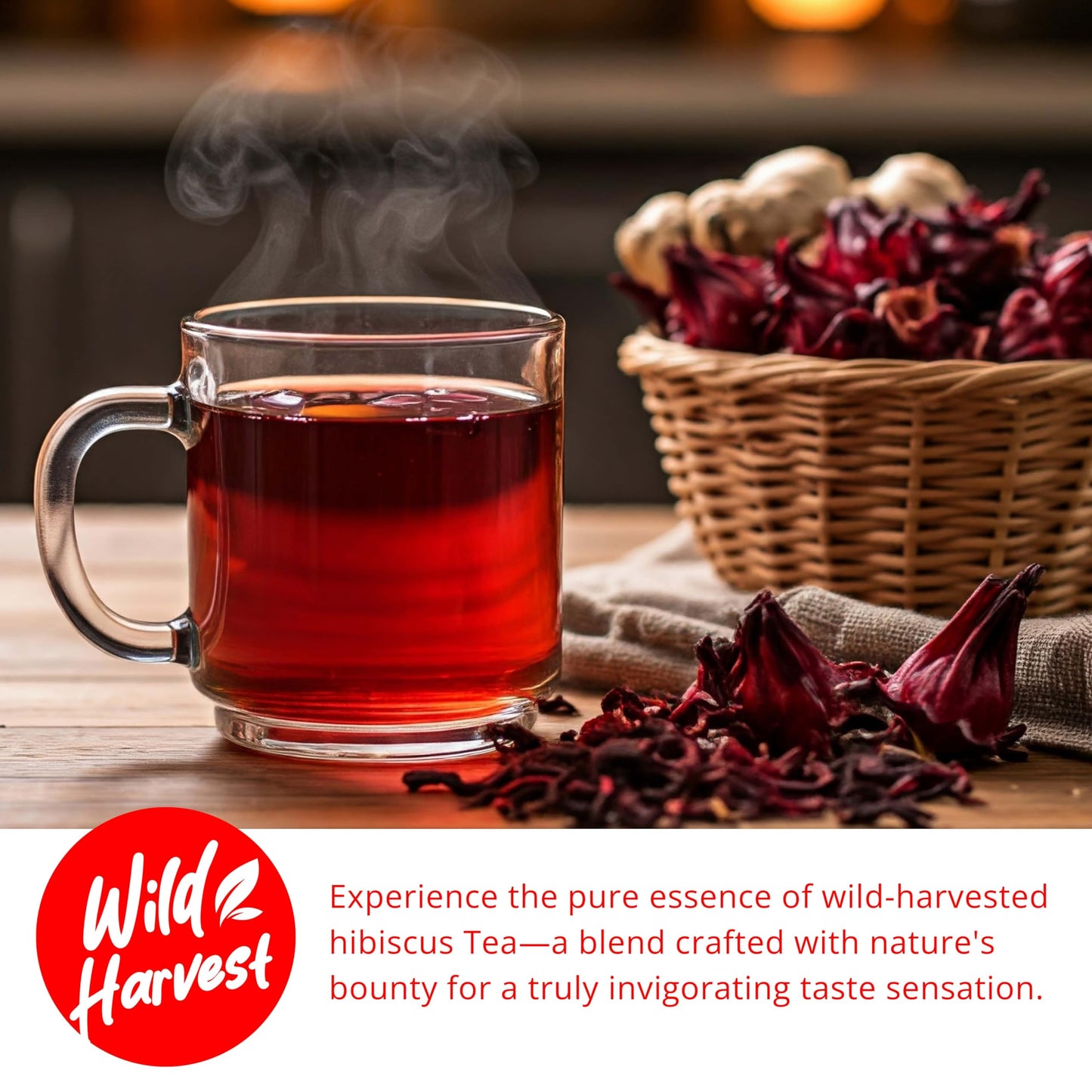Akshit Dried Hibiscus Flowers, 7.8oz, Whole Edible Petals, Non-GMO, Caffeine-Free, Perfect for Tea, Cooking & Cocktails