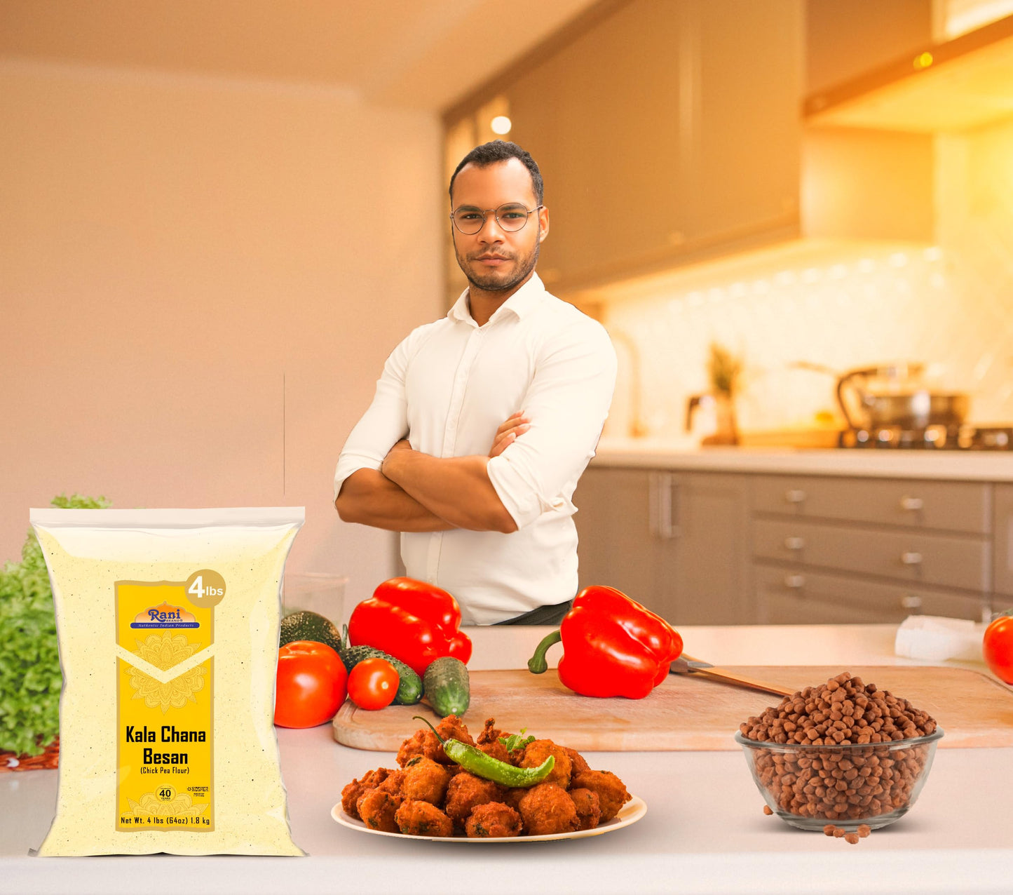 Rani Kala Chana Besan (Chick Peas Flour) 64Oz (4Lbs) 1.81Kg Bulk ~ All Natural | Vegan | Gluten Friendly | Non-Gmo | Kosher | In
