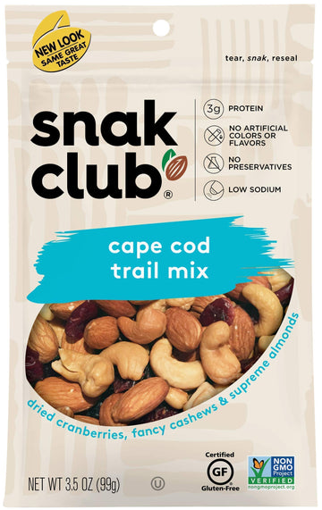 Snak Club Cape Cod Trail Mix, 3.5 Ounce (Pack Of 6)