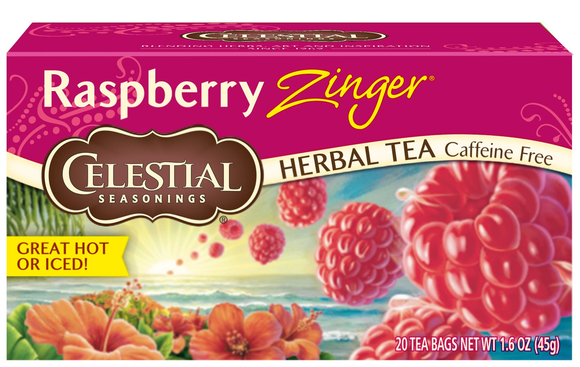 Celestial Seasonings Raspberry Zinger Herbal Tea, 20 Ct
