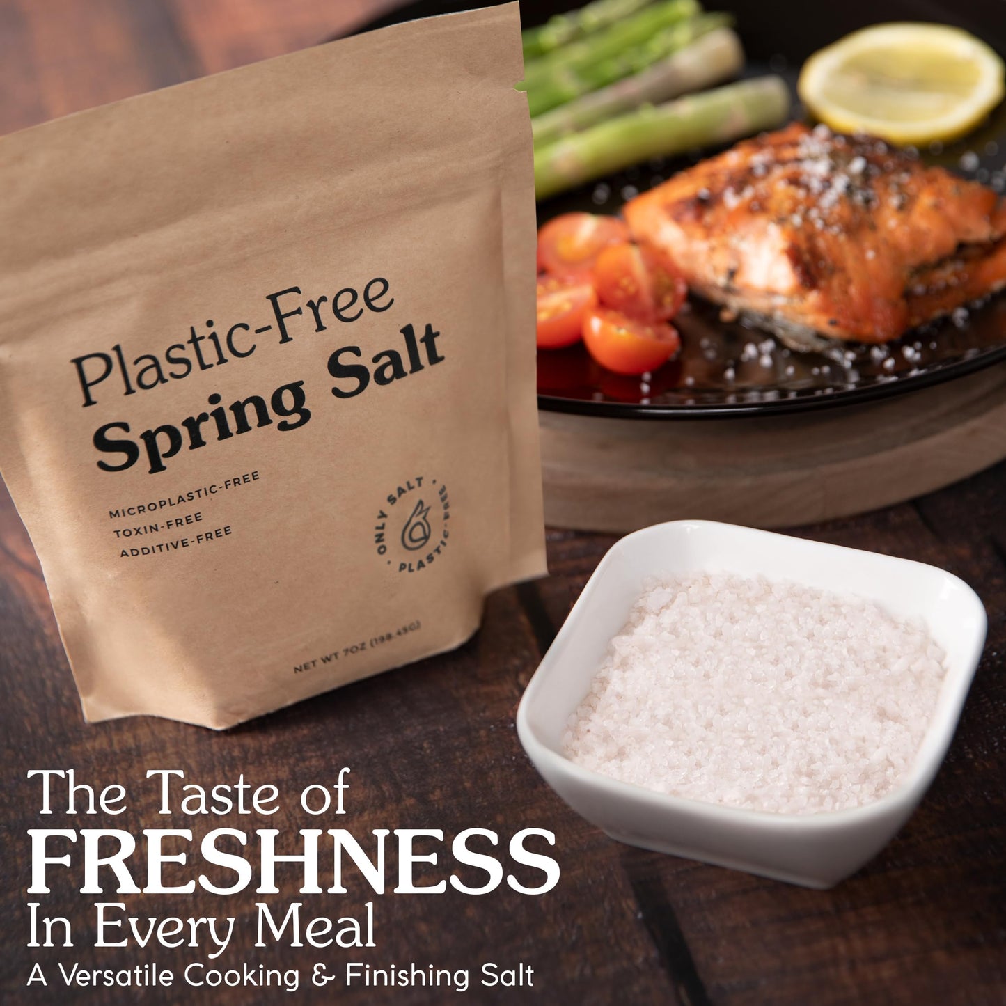 Ancient Spring Salt - Organic, Natural - Microplastic & Toxin Free - 7oz Pouch