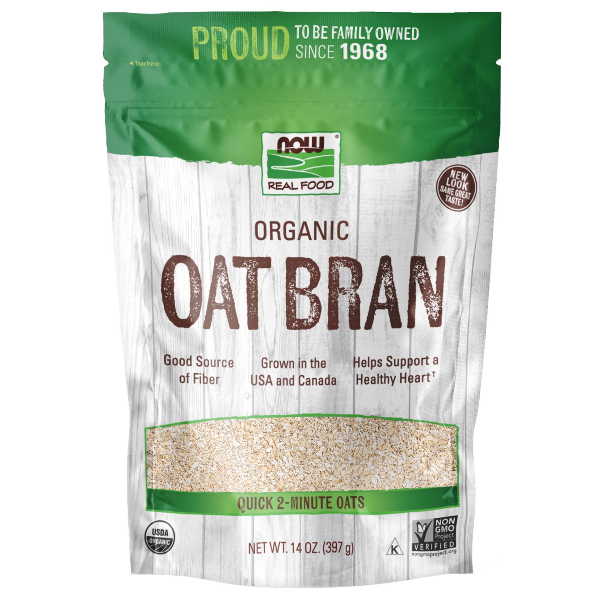 Now Foods Natural Oat Bran - 14 Oz