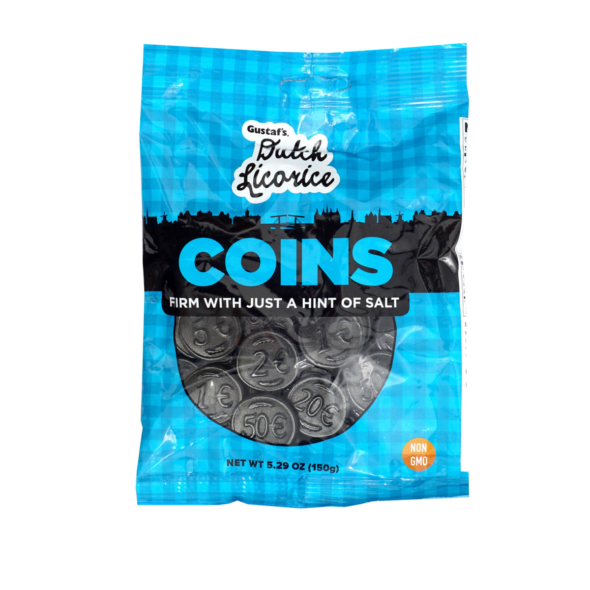 Dutch Licorice Coins, 5.29 Ounce Bags (Pack Of 12), Black Licorice Candy