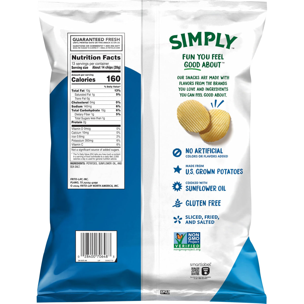Simply Ruffles Sea Salt Party Size 13 Ounce