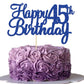 Gyufise 1Pc Happy 45Th Birthday Cake Topper Blue Glitter 45Th Birthday Cake Pick Cheers To 45 Years Old Forty Five Fabulous Cake
