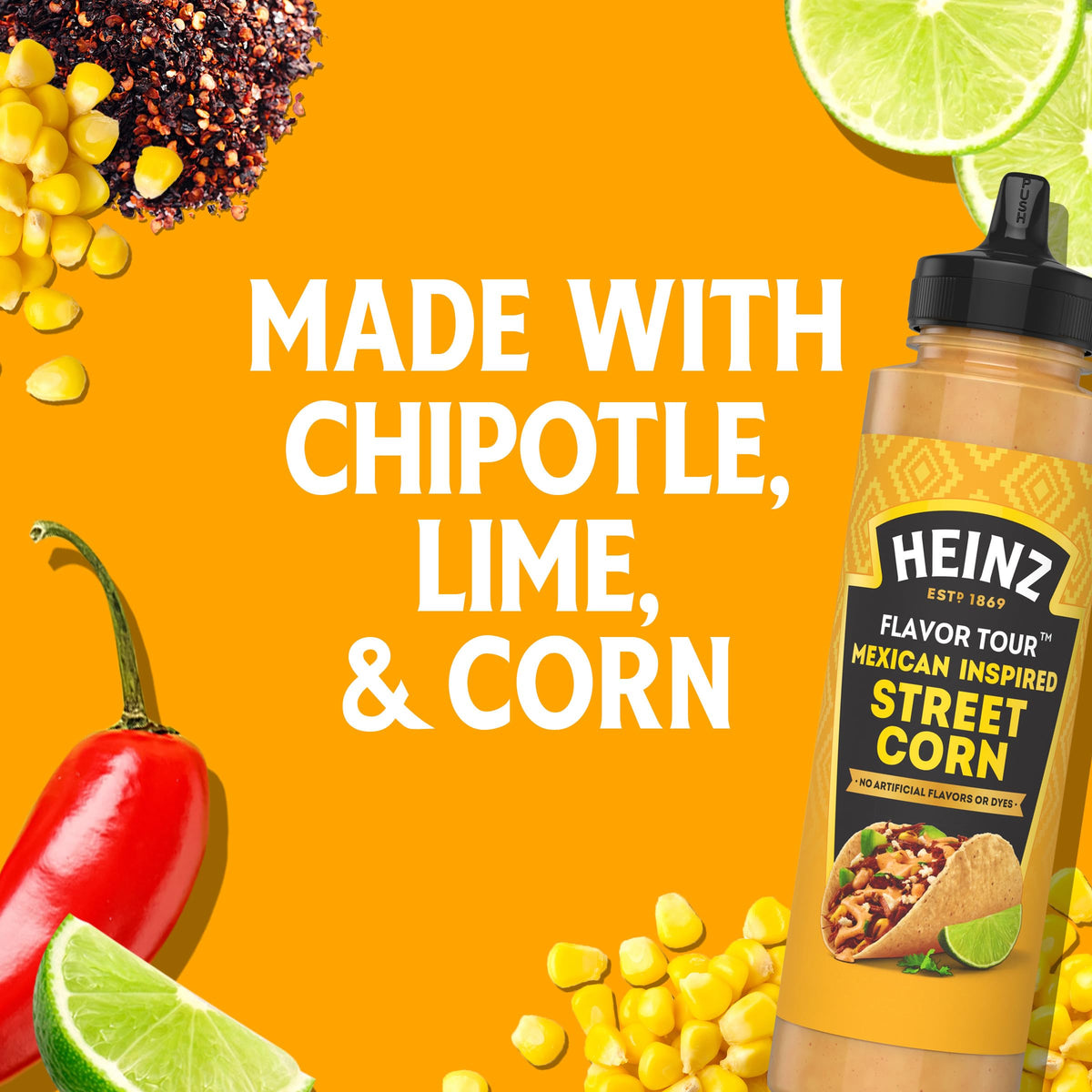Heinz Flavor Tour Mexican Inspired Street Corn Sauce, 10 Fl Oz Bottle