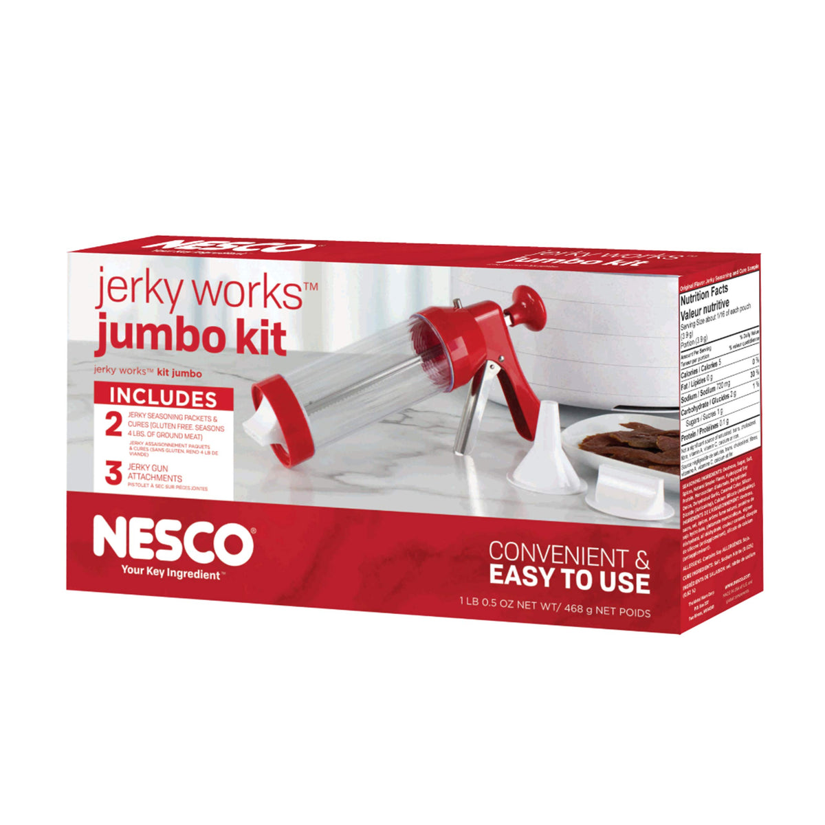Nesco Jerky Works Jumbo Kit, Stainless Steel, 1 Count, Model BJX-5, Red