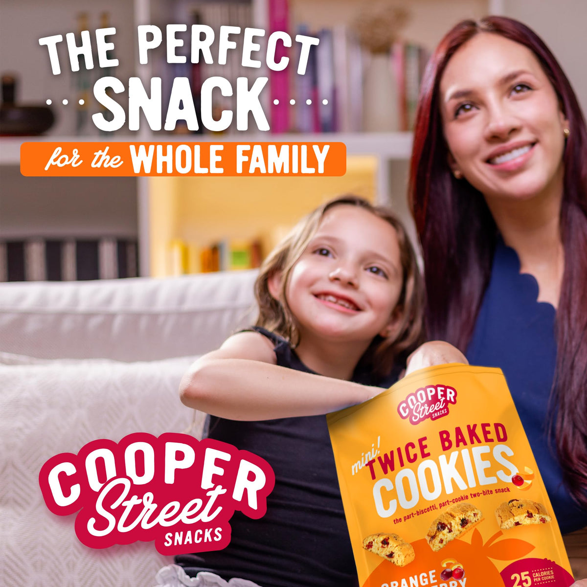 Cooper Street Twice-Baked Orange Cranberry Biscotti Cookies (16 oz - Pack of 4) - Over 50 Biscotti per Bag Loaded with Real Frui