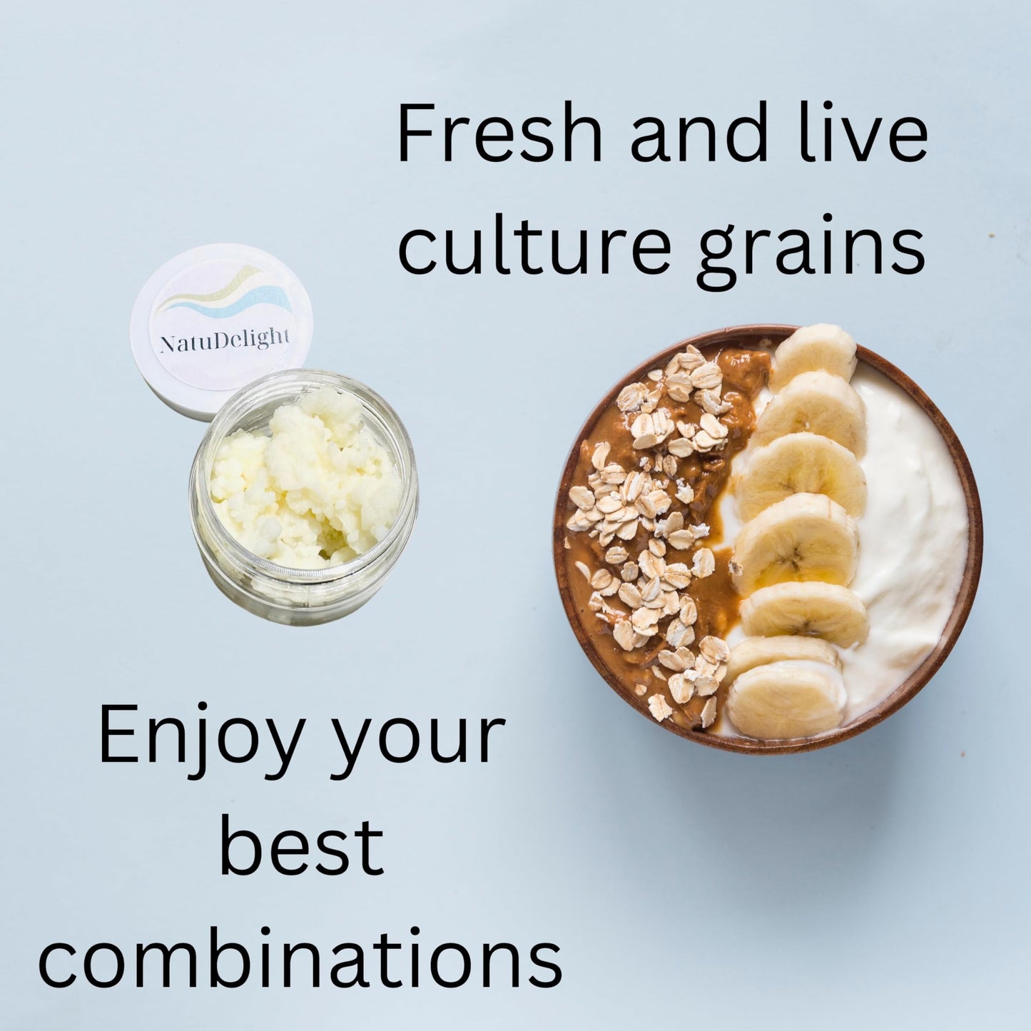 NatuDelight Milk Kefir Grains - 1 TBSP Live Active Probiotic Culture for Homemade Kefir, 1 Fl Oz