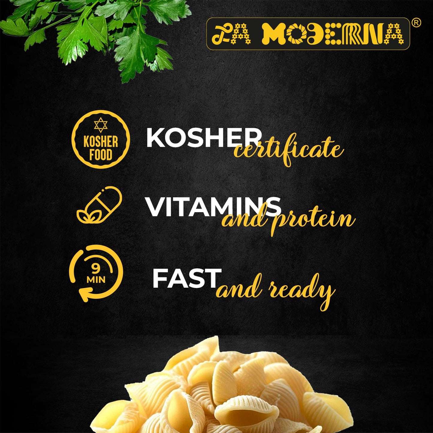 La Moderna Conchas Pasta, Enriched with Vitamins & Iron, 16 oz