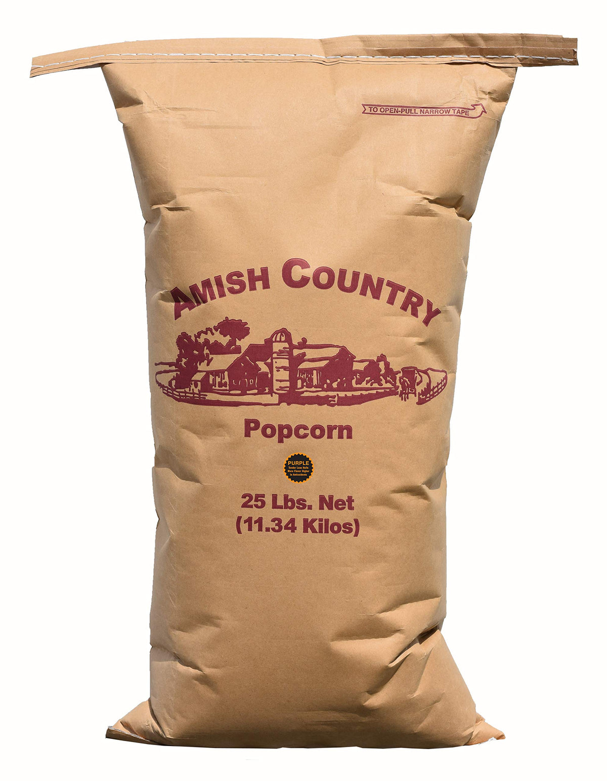 Amish Country Popcorn | 25 Lbs Bag | Purple Popcorn Kernels | Old Fashioned, Non-Gmo And Gluten Free (Purple - 25 Lbs Bag)