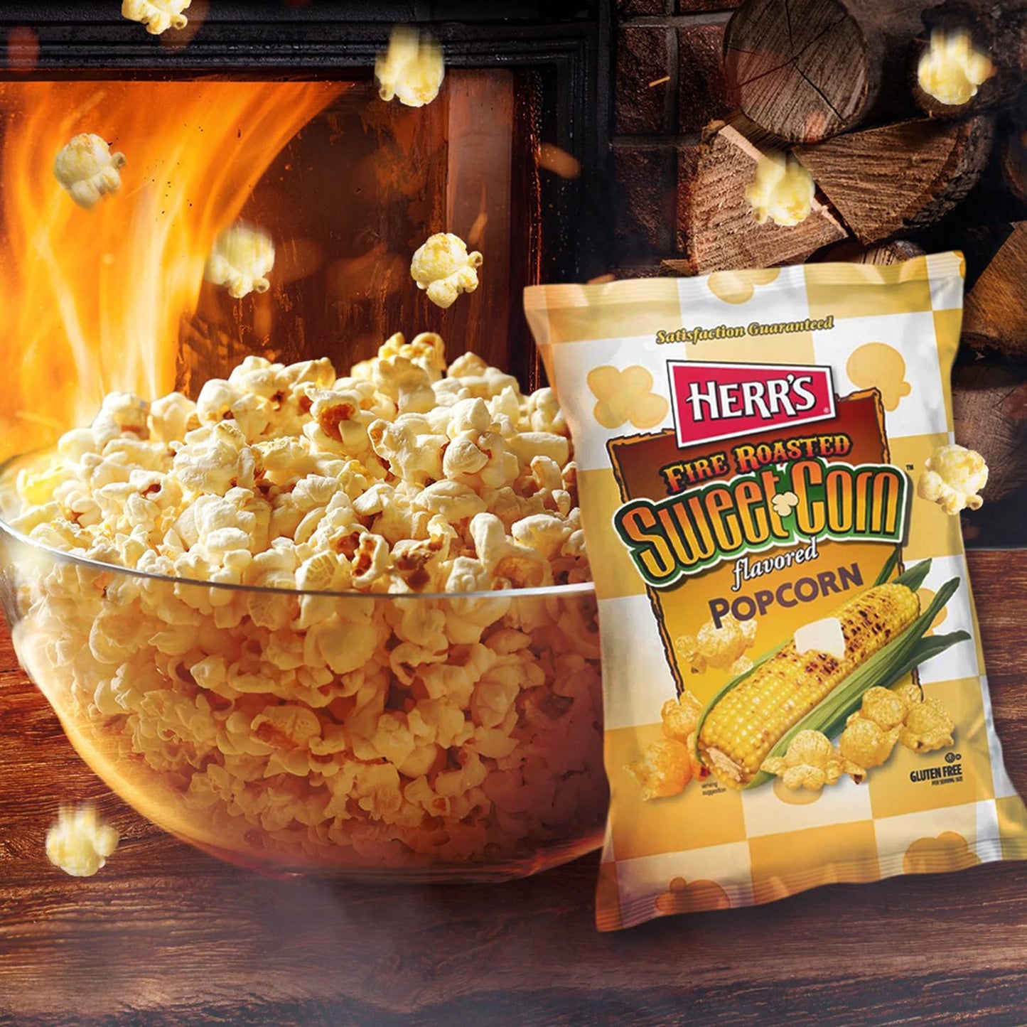 Herrs Popcorn, Fire Roasted Sweet Corn Flavor, 4 Ounce (Pack of 12 Bags) - Popcorn with Sweet and Smoky Corn Flavor - Perfect fo