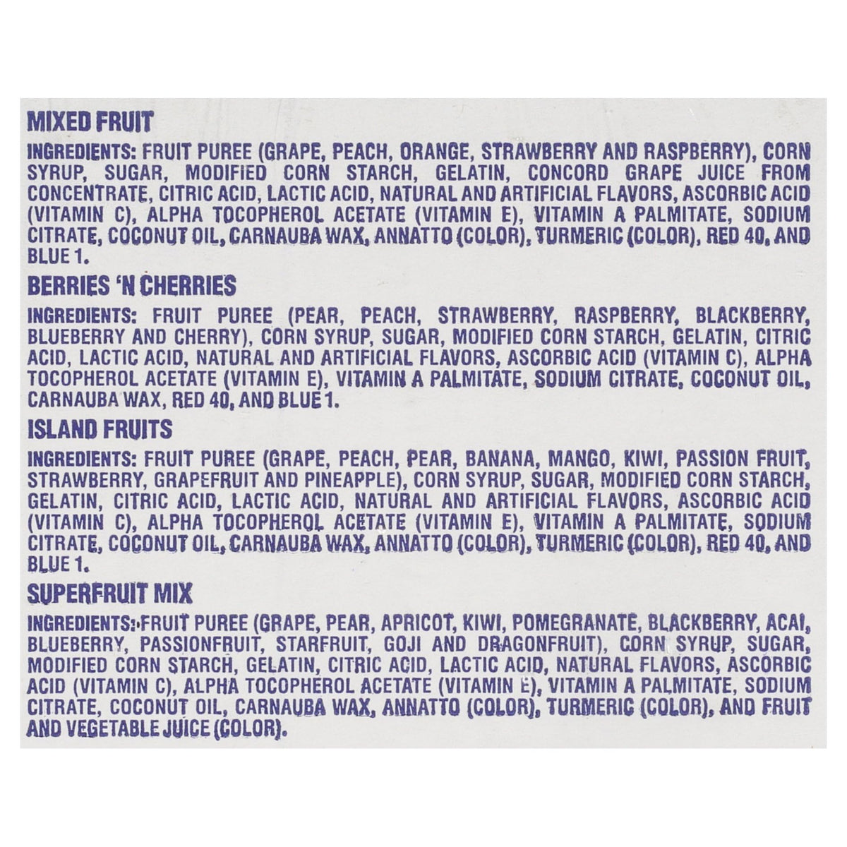 Welch'S Fruit Snacks, Bulk Variety Pack With Mixed Fruit, Superfruit Mix, Island Fruits, Gluten Free, Bulk Pack, 2.25 Oz (Pack O