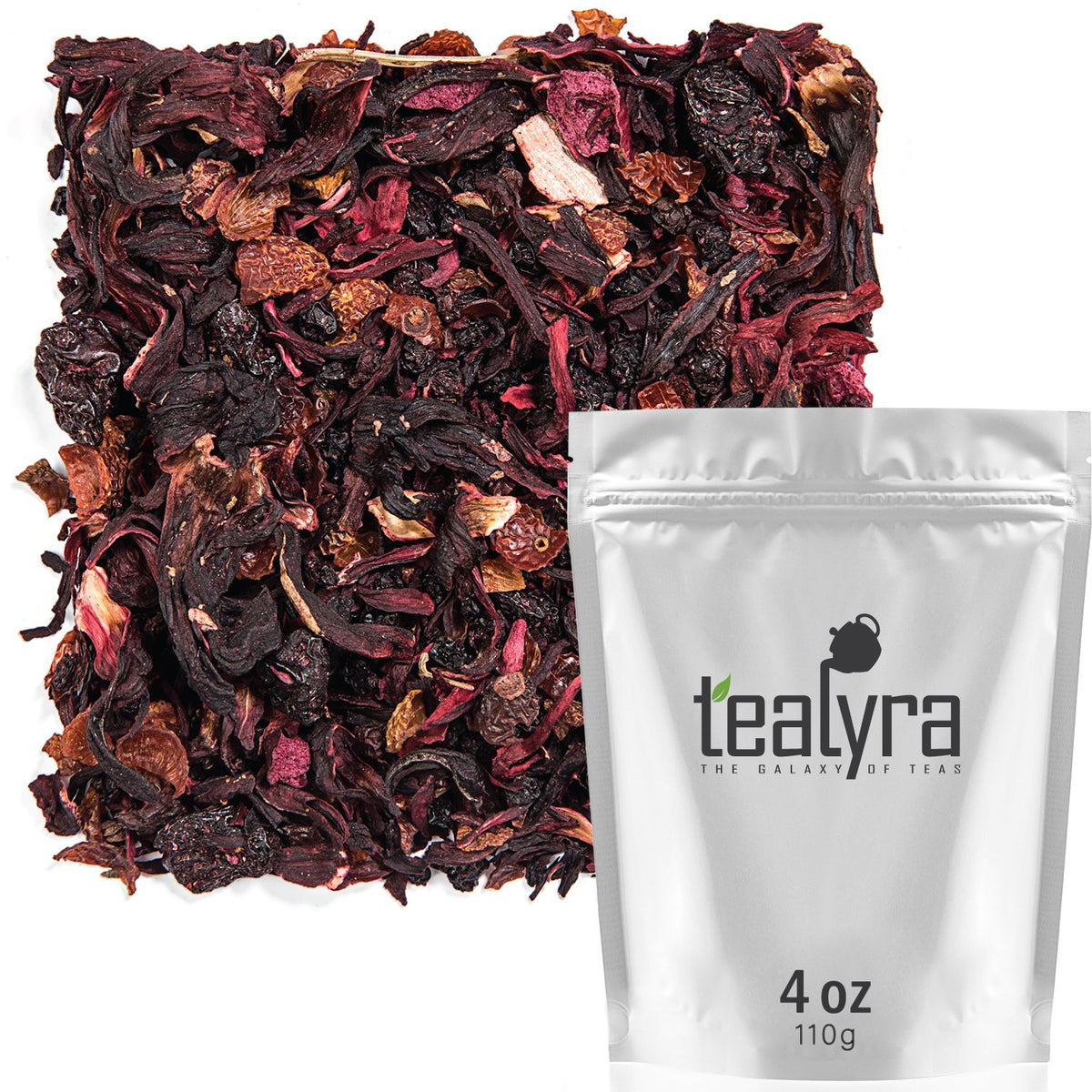 Tealyra Cherry Goddess Herbal Loose Leaf Tea - Caffeine-Free, All Natural - 4 Ounce