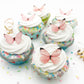 Sugar Robot Edible Butterflies for Cake Decorating - Small Pastel Pink Butterfly Cake Toppers and Cupcake Toppers - Decoration Made in the USA - enhanced Crafted (Pink)