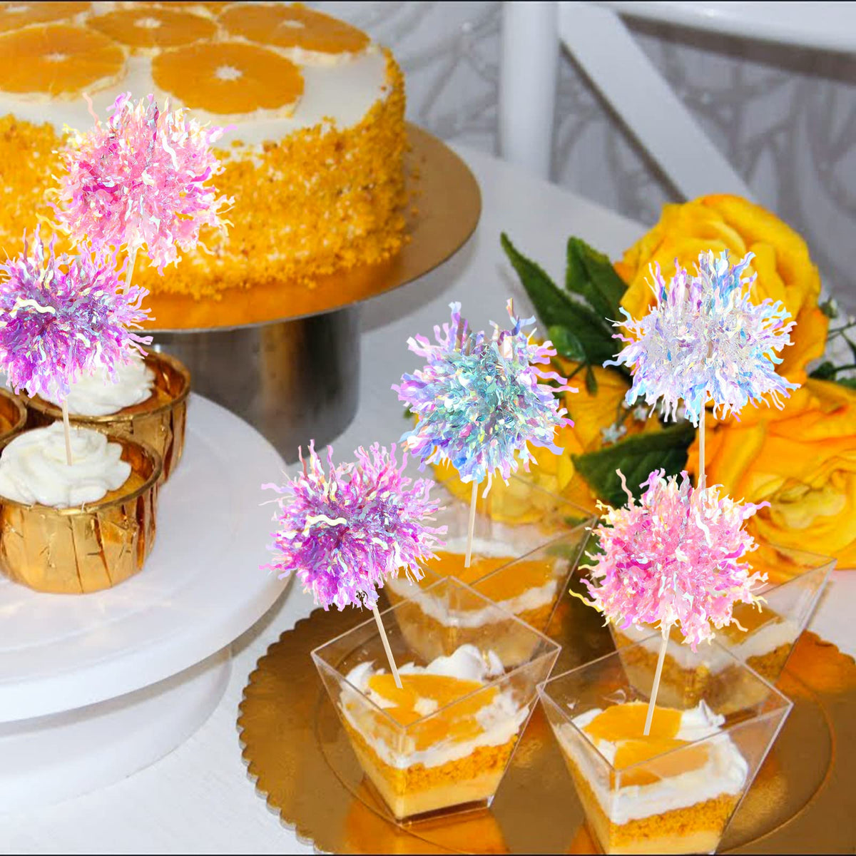 TBoxBo Firework Cupcake Toppers 120 Pcs Foil Frill Toothpicks Model 9j3s5w2yr23 Type2