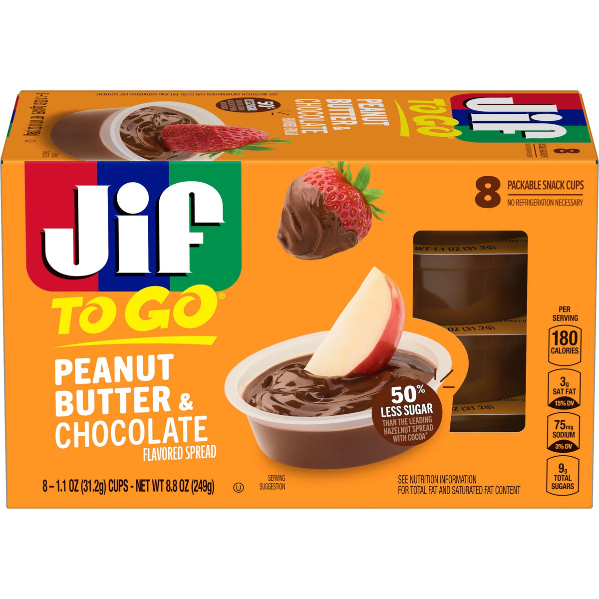 Jif Chocolate Peanut Butter To Go, 1.1 Ounce (8 Pack)