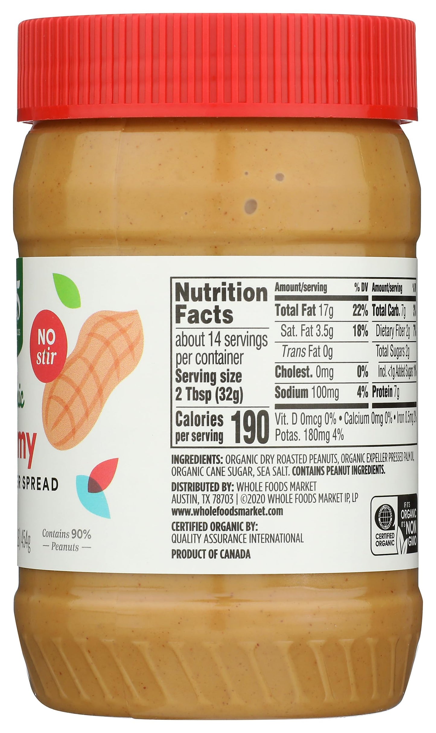 365 by Whole Foods Market Organic Sweetened Smooth Peanut Butter, 16 OZ - Creamy, Delicious, Naturally Sweetened