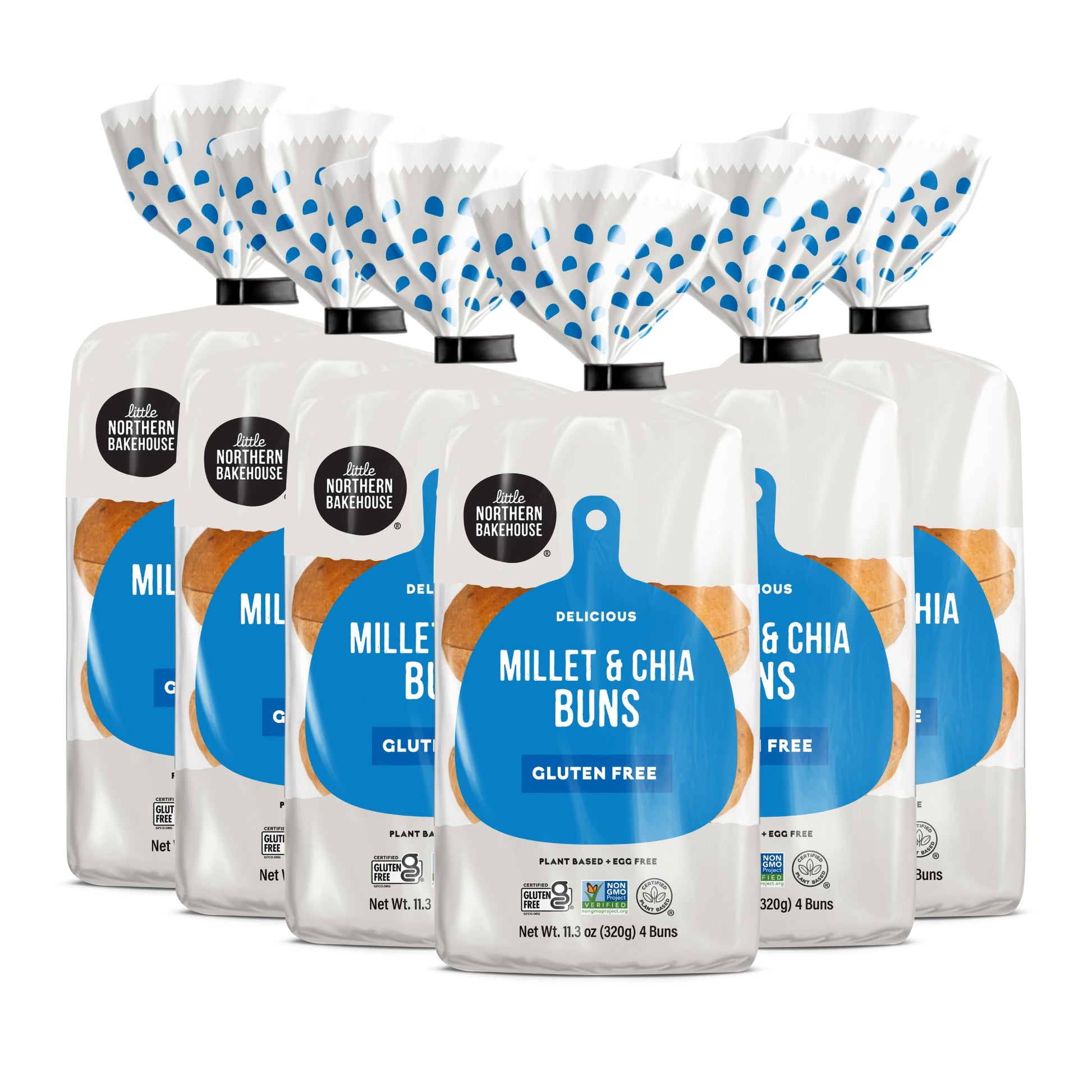 Little Northern Bakehouse Gluten Free Hamburger Buns, Non-GMO and Allergy-Friendly Hamburger Buns (6 pack, 16 oz. each)