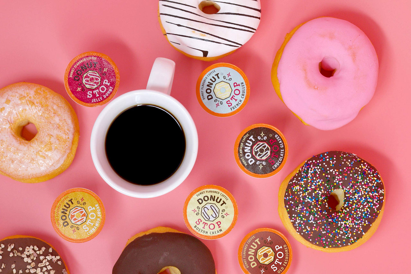 Donut Stop Coffee Pods, French Cruller Flavor, Compatible with 2.0 K-Cup malt-inspired, 40 Count